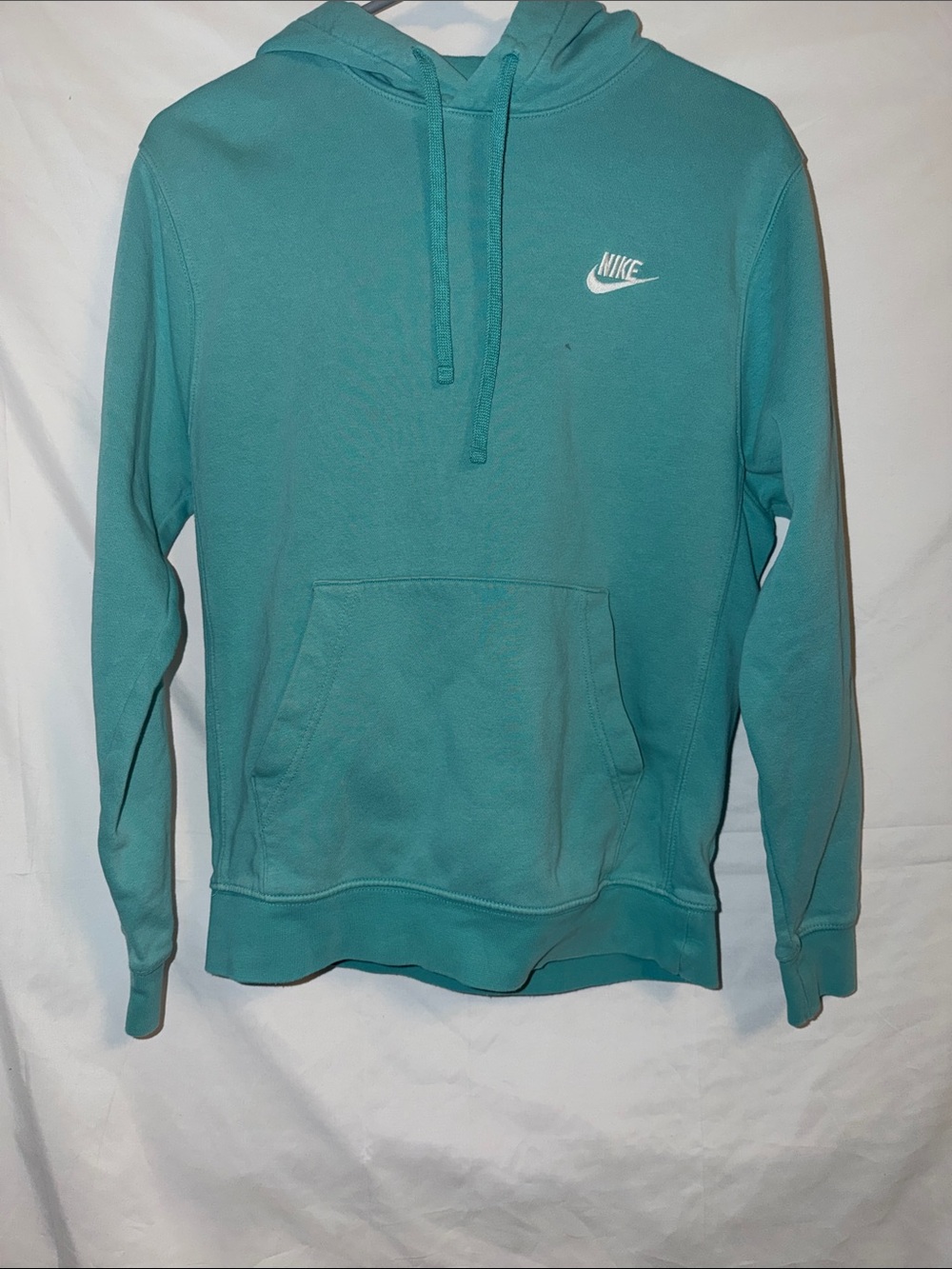 Nike Men's Teal Crewneck Hoodie with White Swoosh
